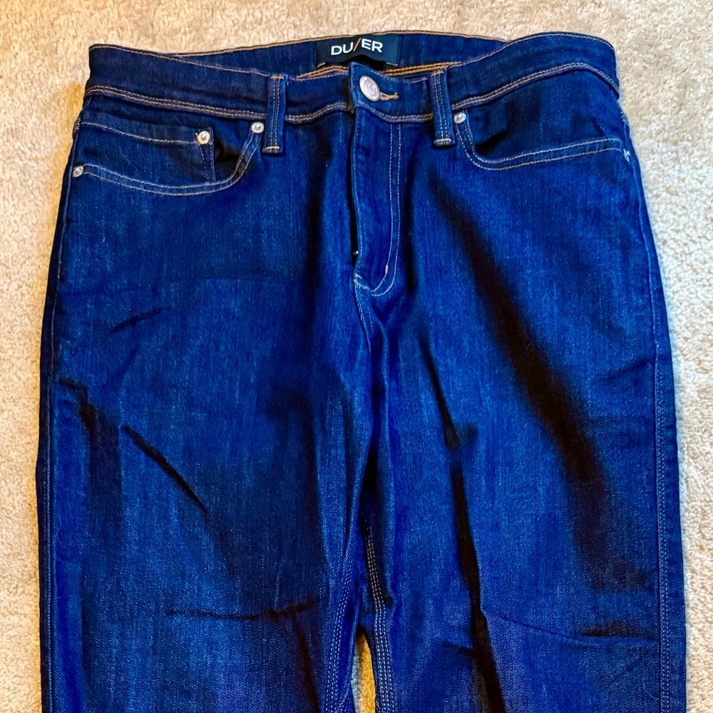 DU/ER Men’s Athletic Straight Jeans - Indigo Blue